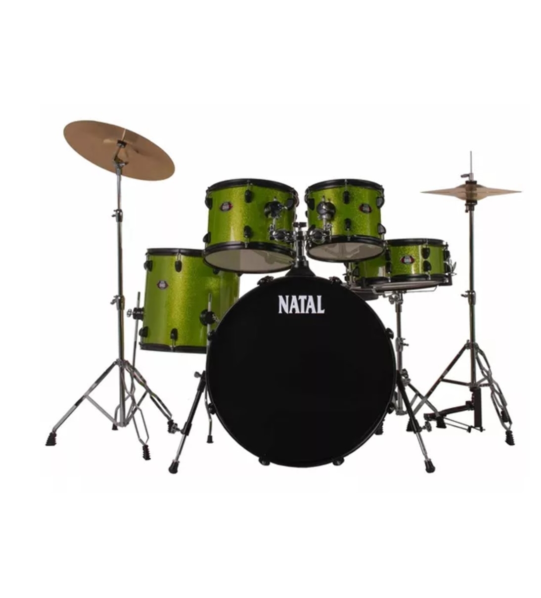 NATAL DNA F22 Drum Kit Acid Green with Black Hardware