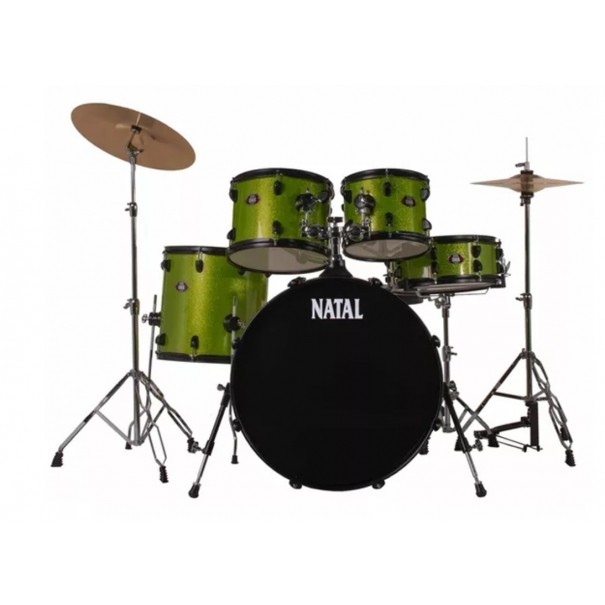 NATAL DNA F22 Drum Kit Acid Green with Black Hardware