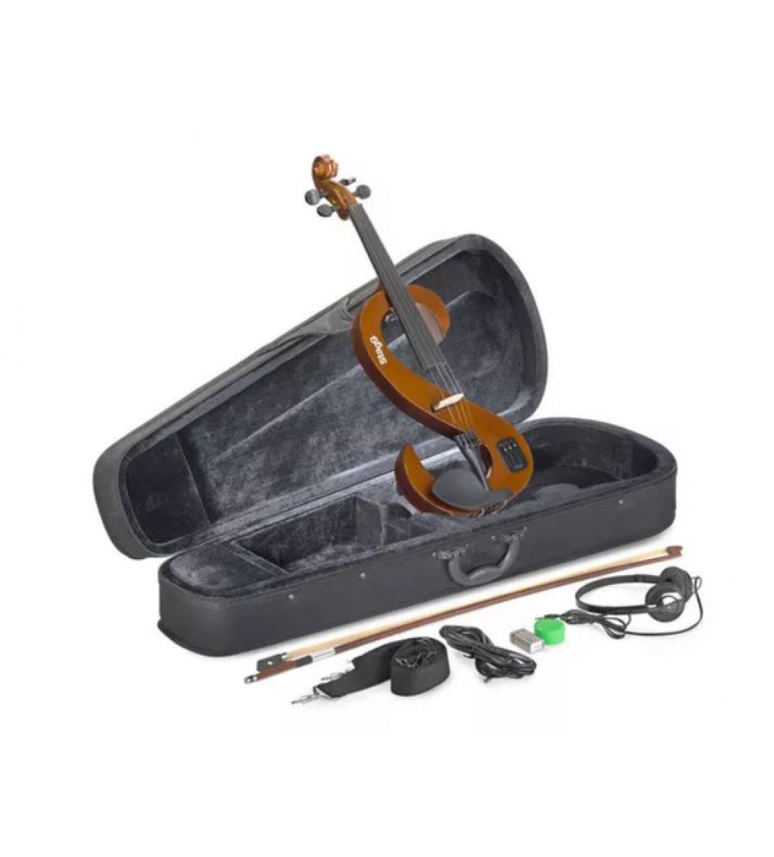 STAGG EVN 4/4 VBR Violino Elettrico 4/4 Violinburst Lo Stagg EVN 4/4 è un violino elettrico con body ad "S" in acero massello laccato, comodo da suonare e completo di tutti gli accessori per esibirsi dal vivo o per studiare