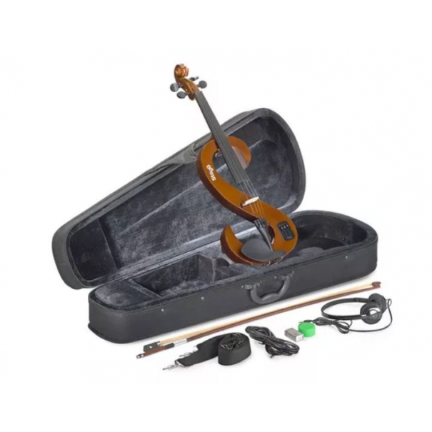 STAGG EVN 4/4 VBR Violino Elettrico 4/4 Violinburst Lo Stagg EVN 4/4 è un violino elettrico con body ad "S" in acero massello laccato, comodo da suonare e completo di tutti gli accessori per esibirsi dal vivo o per studiare