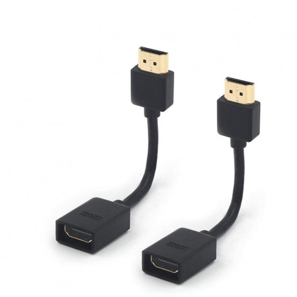 Prolunga HDMI Cavo Corta Alta Velocità 2 Pezzi, Adattatore HDMI Maschio Femmina per TV Stick 4K, 14CM