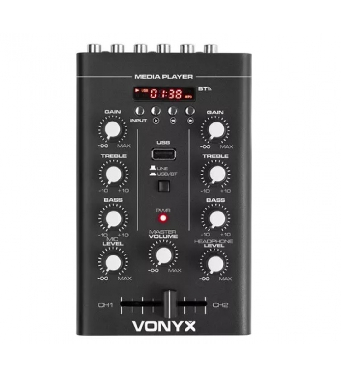 VONYX Mixer 2-Channel USB/MP3/Bluetooth