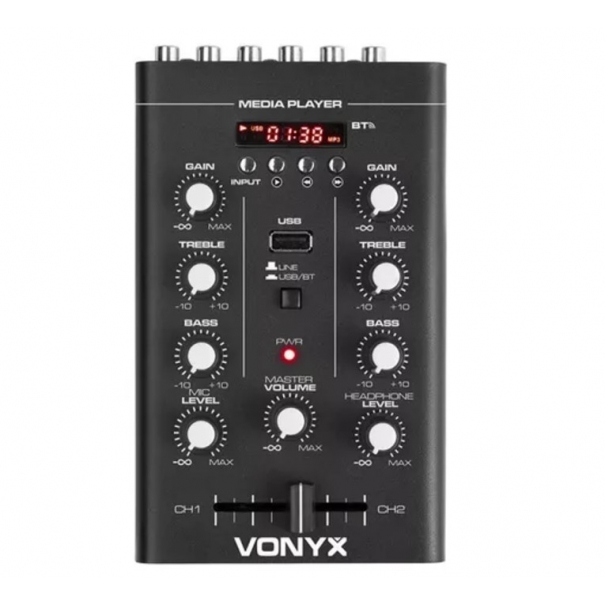 VONYX Mixer 2-Channel USB/MP3/Bluetooth