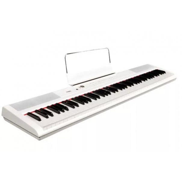 ARTESIA Performer White Performer Piano è un pianoforte a 88 tasti elegante ed alla moda che offre un suono robusto ed espressivo con il suo sistema di diffusione audio a 4 altoparlanti e pesa solo 19 libbre