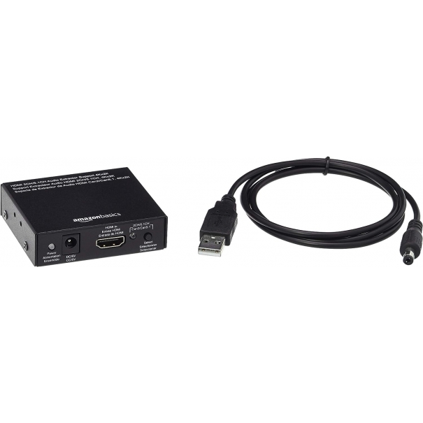 Convertitore estrattore audio, da HDMI a HDMI + Audio (SPDIF + RCA Stereo), Nero