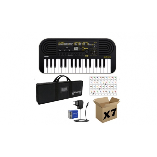 CASIO SA51 kIT Completo di Borsa ffalstaff con Imbottitura 5 mm, Alimentatore e Adesivi con Notazione Italiana - (master carton da 7 pezzi)