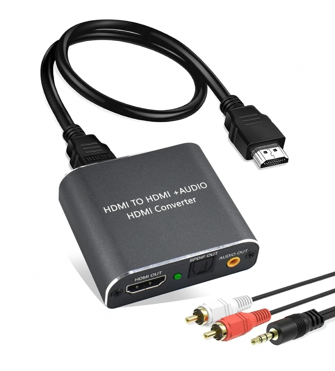 Convertitore Estrattore Audio,HDMI Audio Extractor 4K@60Hz da HDMI a HDMI + Audio (SPDIF + RCA Stereo+3.5mm) [Ozvavzk]