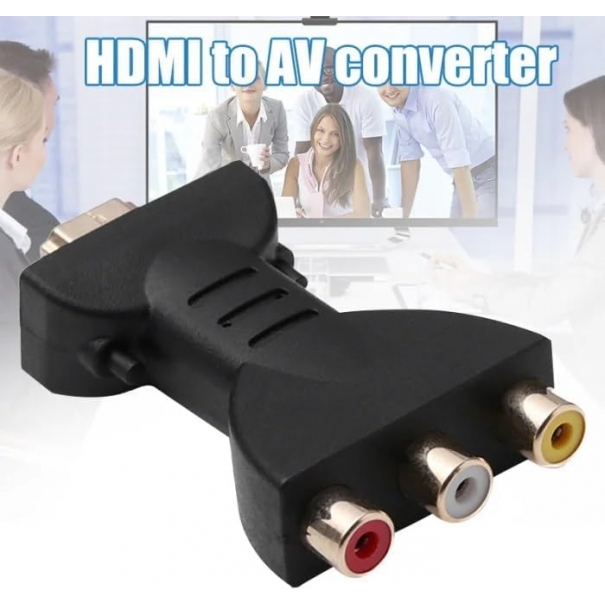 Adattatore HDMI maschio a 3 RCA femmina AV Audio Video Converter TV DVD proiettore