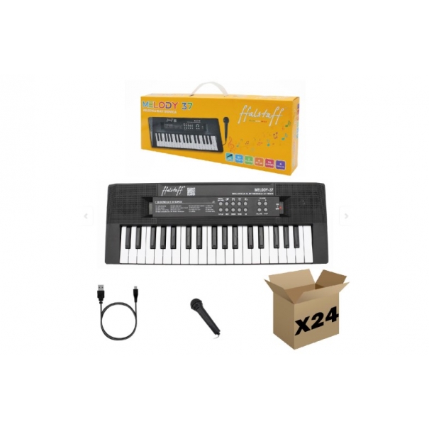 ffalstaff Mini Tastiera Elettronica 37 tasti - Uso Melodica (Nera) - (master carton da 24 pezzi)