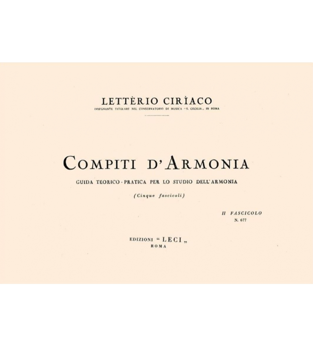 Compiti d’Armonia – Guida teorico-pratica per lo studio dell’armonia – fascicolo 2