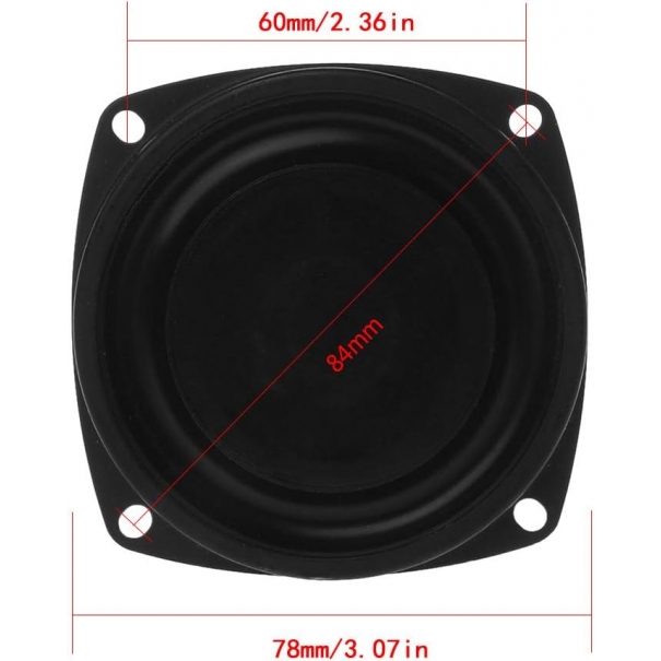 Diaframma dei Bassi 2 Pezzi Woofer Radiatore Altoparlante passivo Basso 3 "Altoparlante a Bassa frequenza