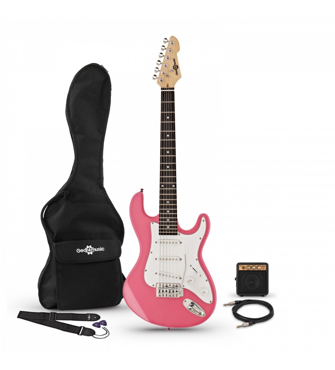 Kit Chitarra Elettrica LA 3/4 + Mini Amplificatore, Rosa