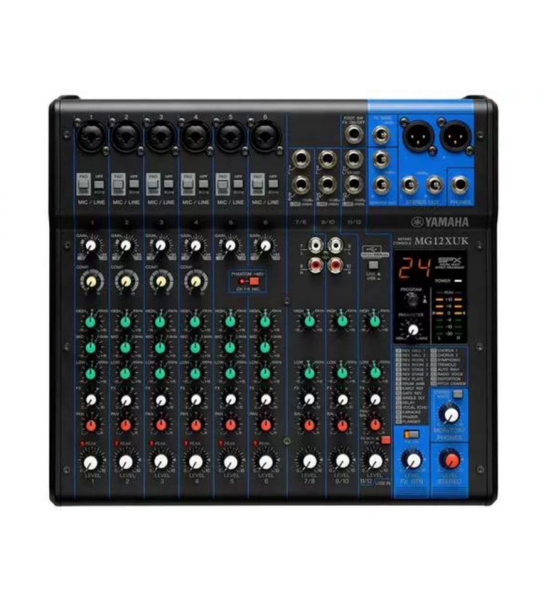 YAMAHA MG12XUK MIXER 12 CANALI USB CON ALIMENTAZIONE PHANTOM ED EFFETT [73649]