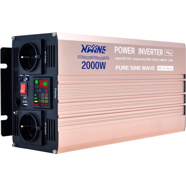 Inverter Onda Sinusoidale Pura 2000W/4000W 12V a AC 220/230V 